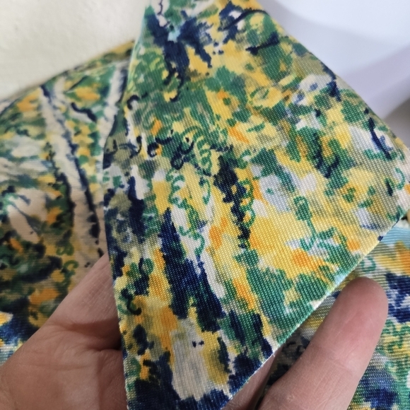 Vtg 70s dagger pointed collar button up long sleeve silky nylon secretary dress - Picture 6 of 10